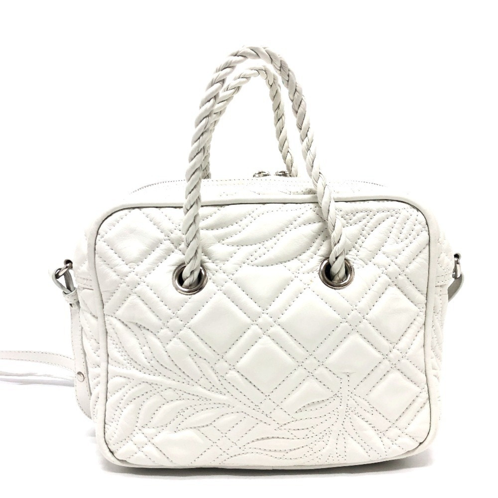 Balenciaga White Leather Hand