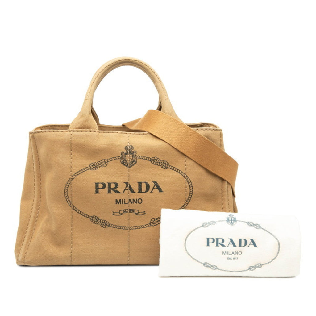 Prada Brown Canvas Shoulder Bag Tote Bag