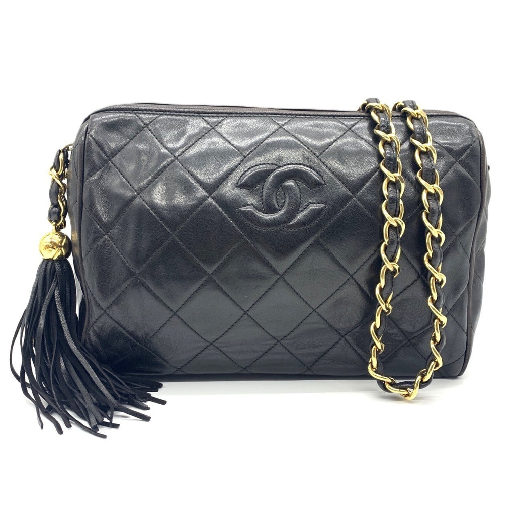 Chanel Matelasse Black Leather Shoulder Bag