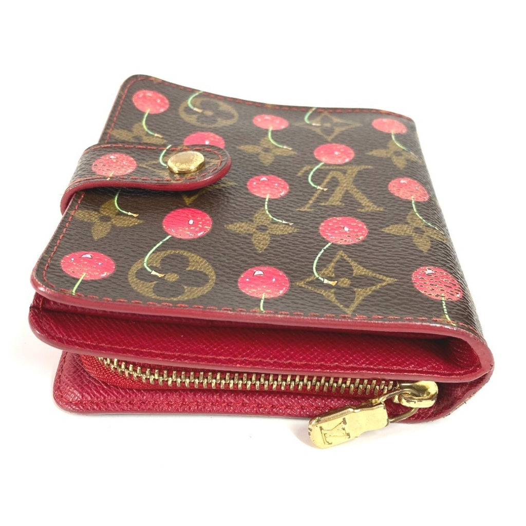 Louis Vuitton Brown Red Color Monogram Canvas Wallet
