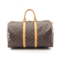 Louis Vuitton Brown Coated Canvas Leather Monogram Boston Bag