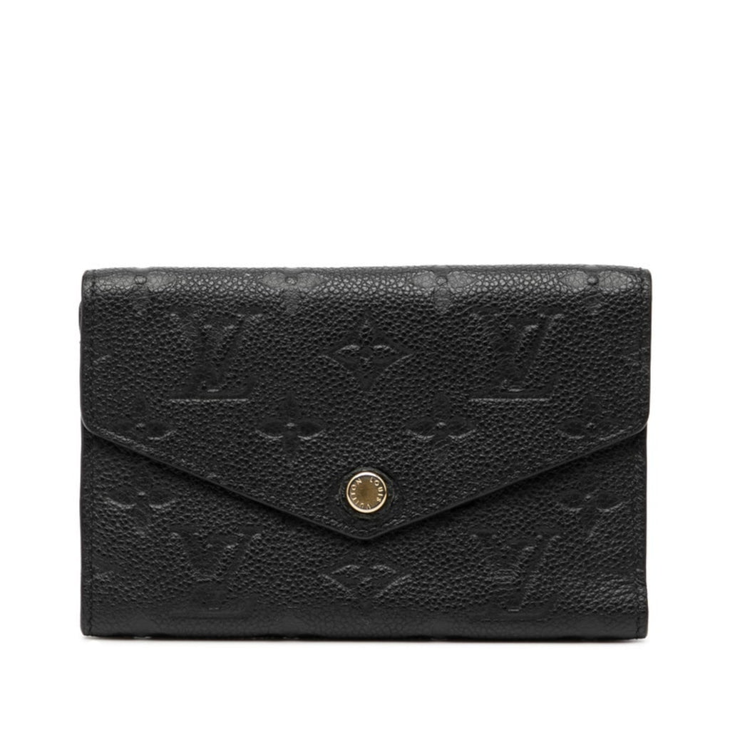 Louis Vuitton Black Noir Leather Wallet (Tri-Fold)