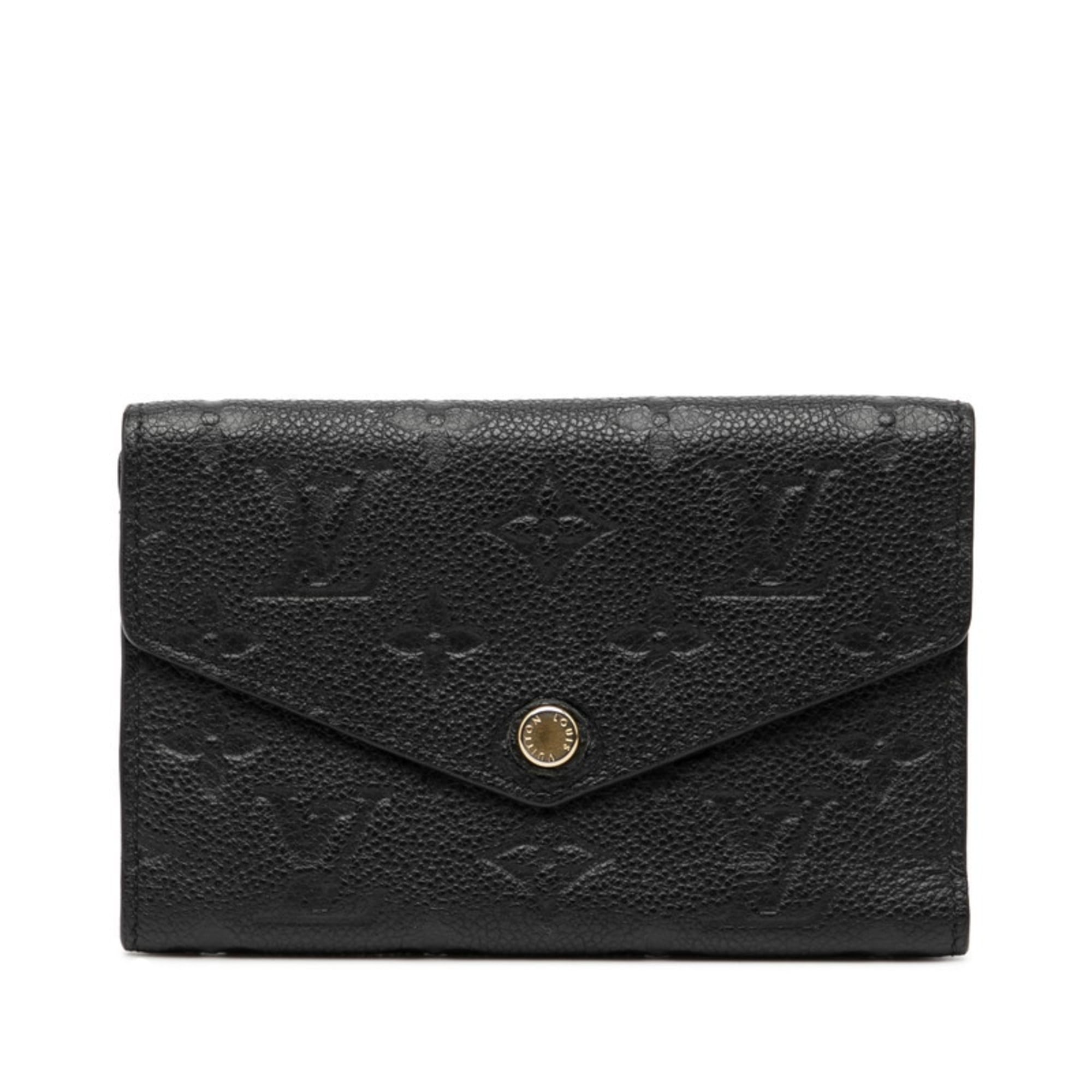 Louis Vuitton Black Noir Leather Wallet (Tri-Fold)