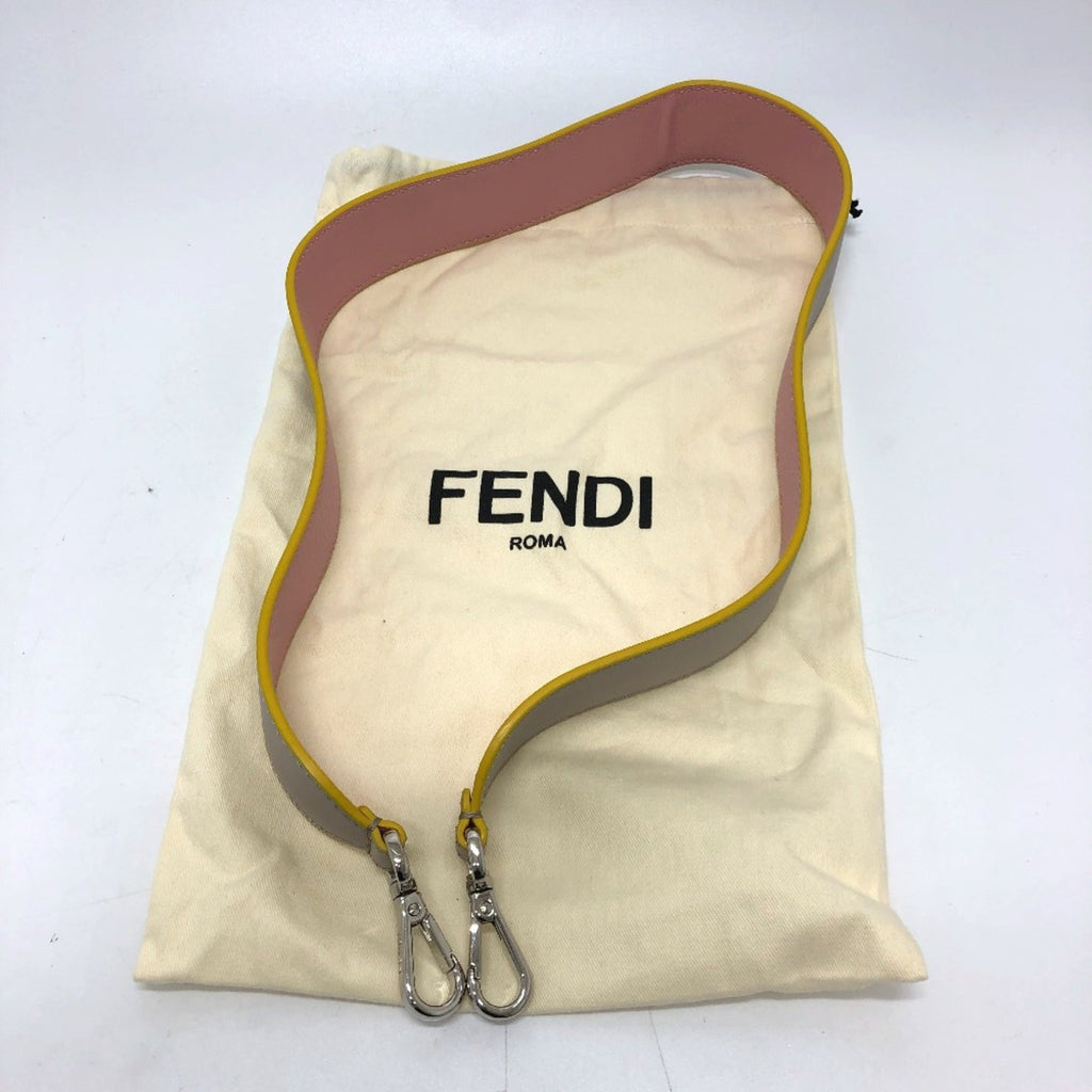 Fendi Gray Leather Chain/Shoulder Wallet