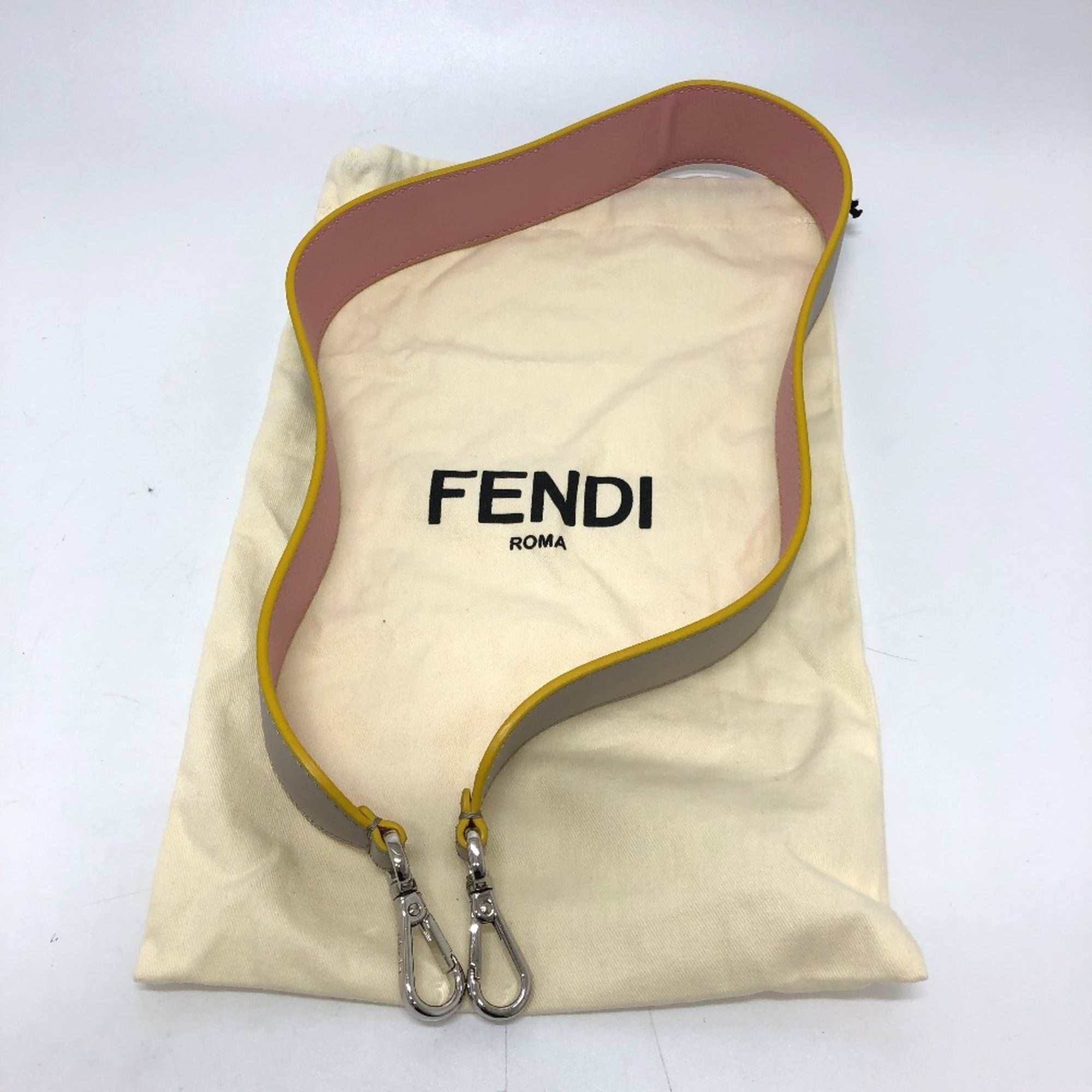 Fendi Gray Leather Chain/Shoulder Wallet