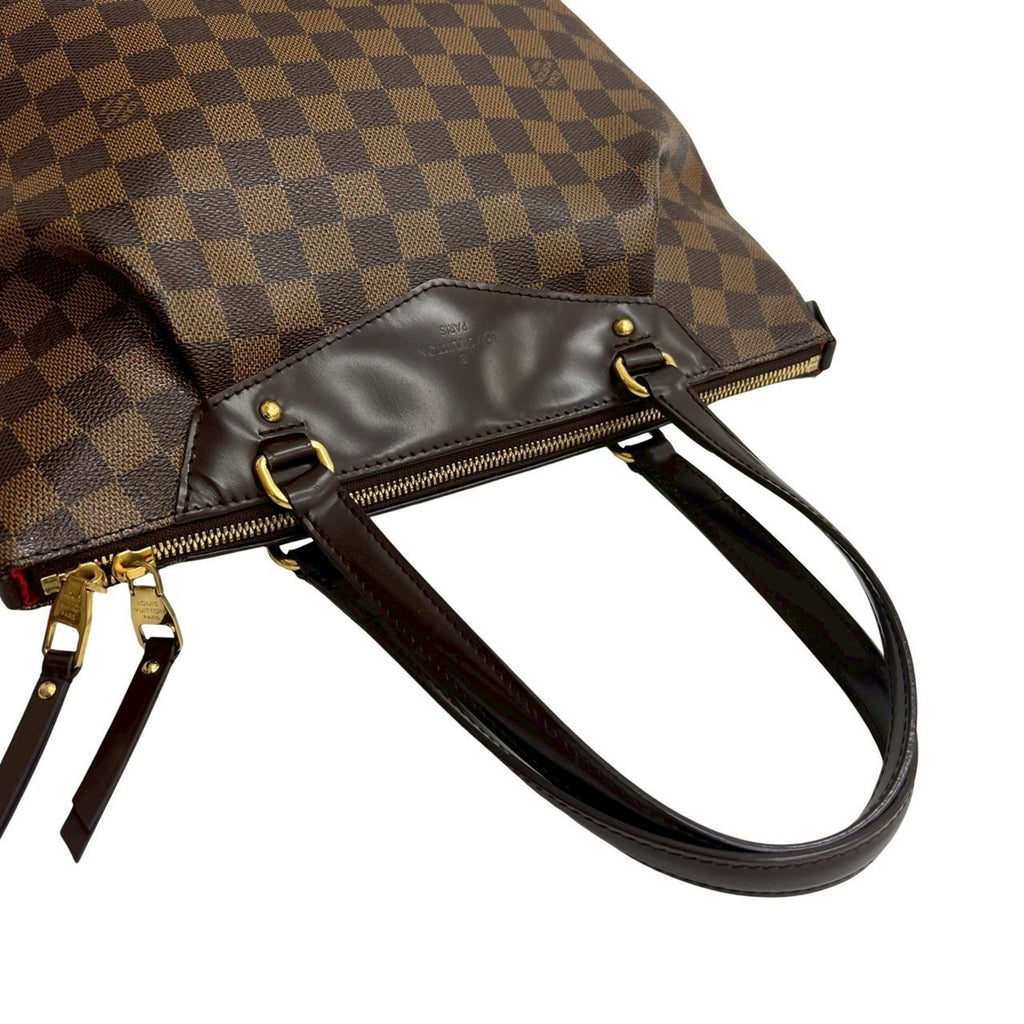 Louis Vuitton Brown Leather Pvc Handbag Tote Bag