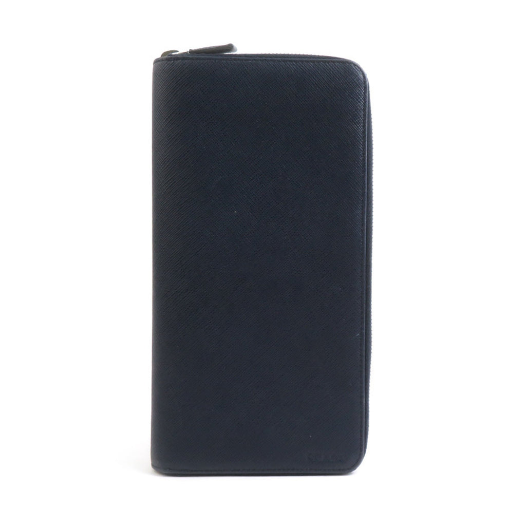 Prada Navy Leather Long Wallet (Bi-Fold)