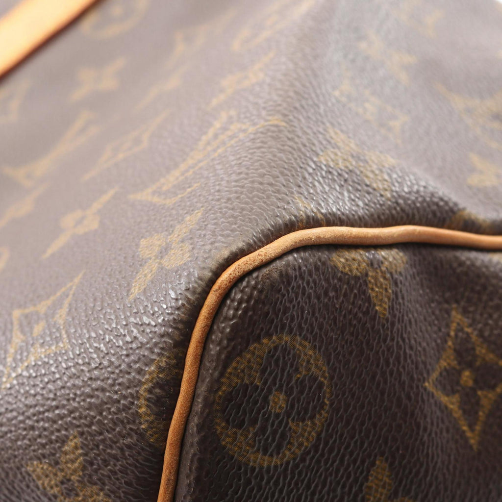 Louis Vuitton Brown Coated Canvas Leather Boston Bag
