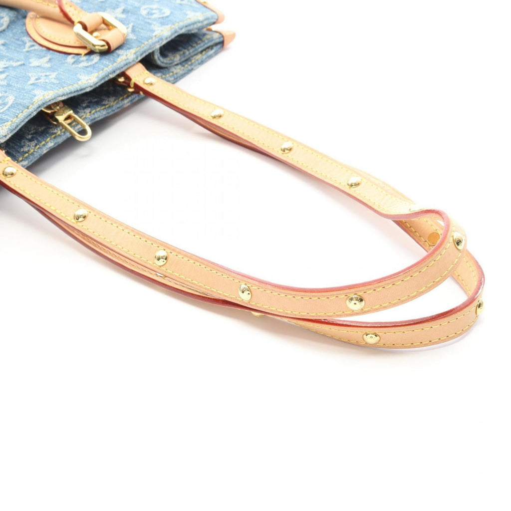 Louis Vuitton Blue Monogram Denim Denim Leather Tote Bag