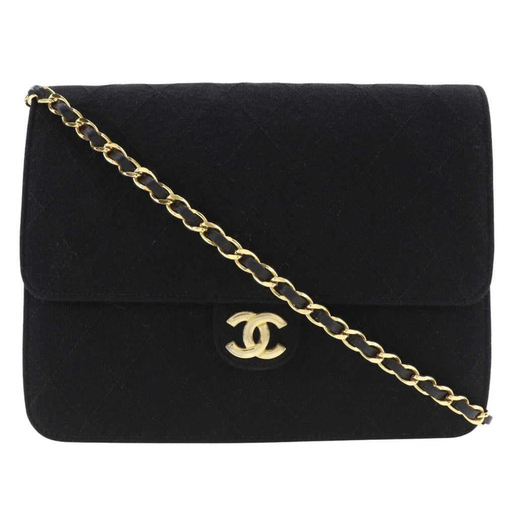 Chanel Black Cotton Shoulder Bag