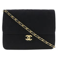 Chanel Black Cotton Shoulder Bag