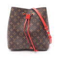 Louis Vuitton Brown Coquelicots Monogram Red Color Coated Canvas Leather Shoulder Bag