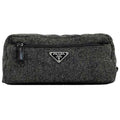Prada Gray Tweed Wool Nylon Pouch
