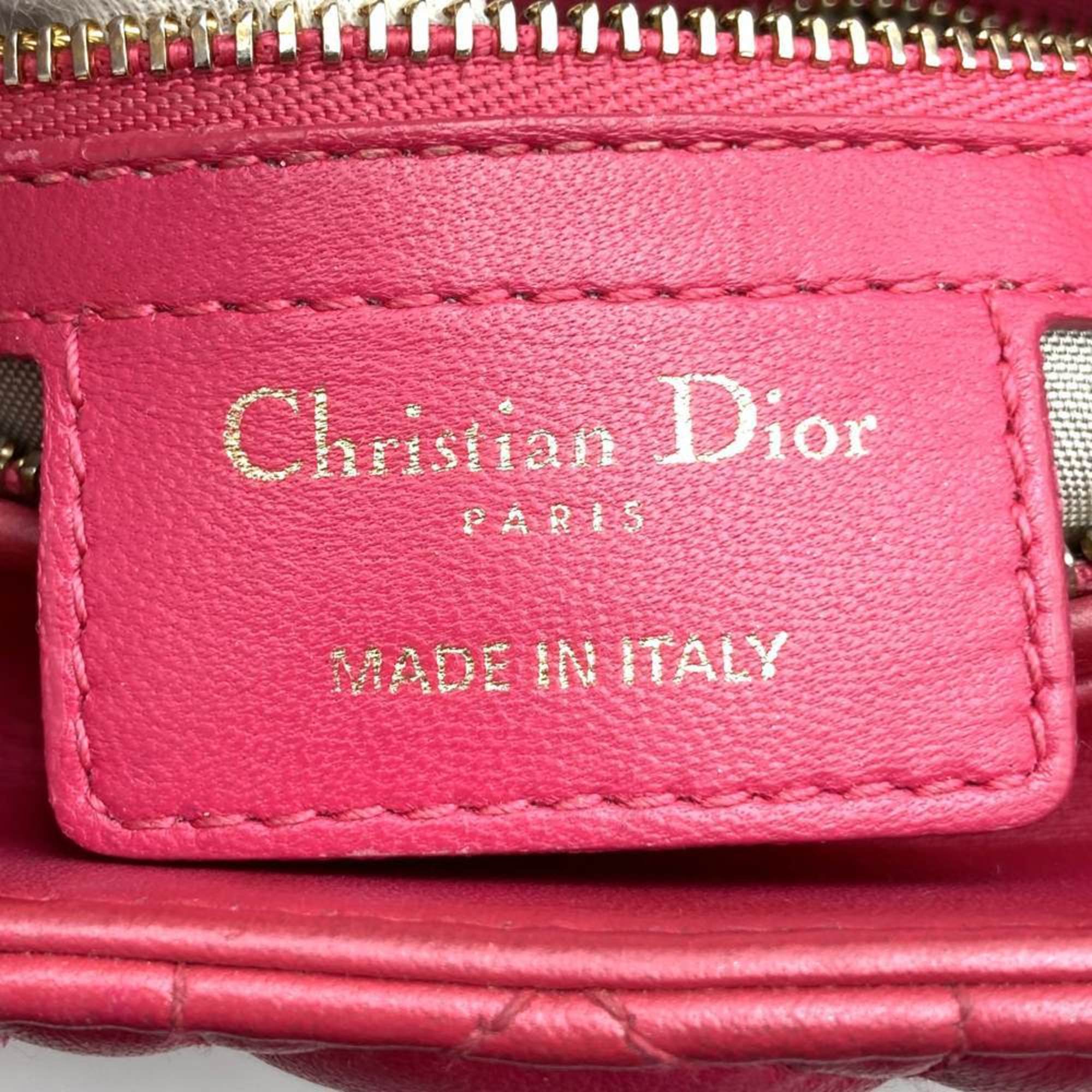 Christian Dior Pink Leather Handbag Shoulder Bag (Pre-Owned)