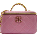 Chanel Pink Leather Handbag Shoulder Bag