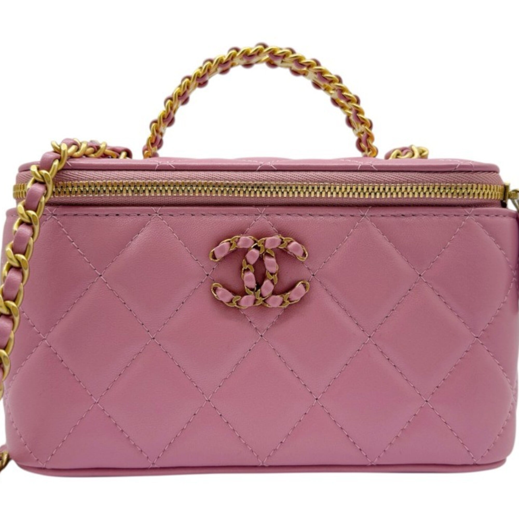 Chanel Pink Leather Handbag Shoulder Bag