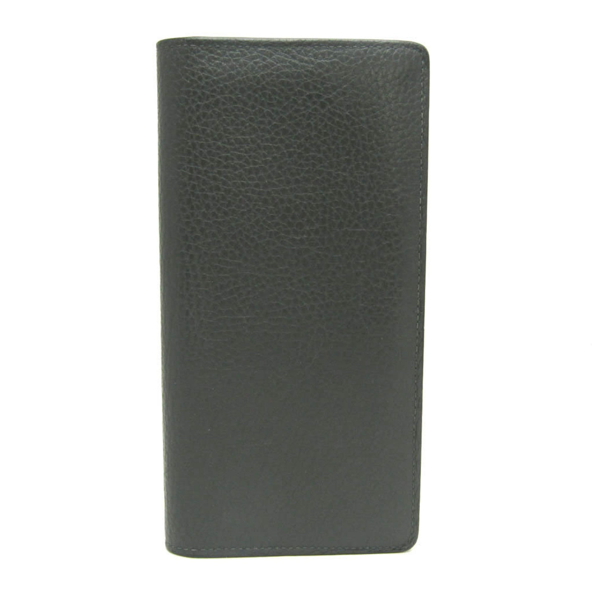 Louis Vuitton Taurillon Lv Charcoal Leather Long Wallet