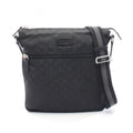 Gucci Black Leather Nylon Canvas Handbag Shoulder Bag (Pre-Owned)