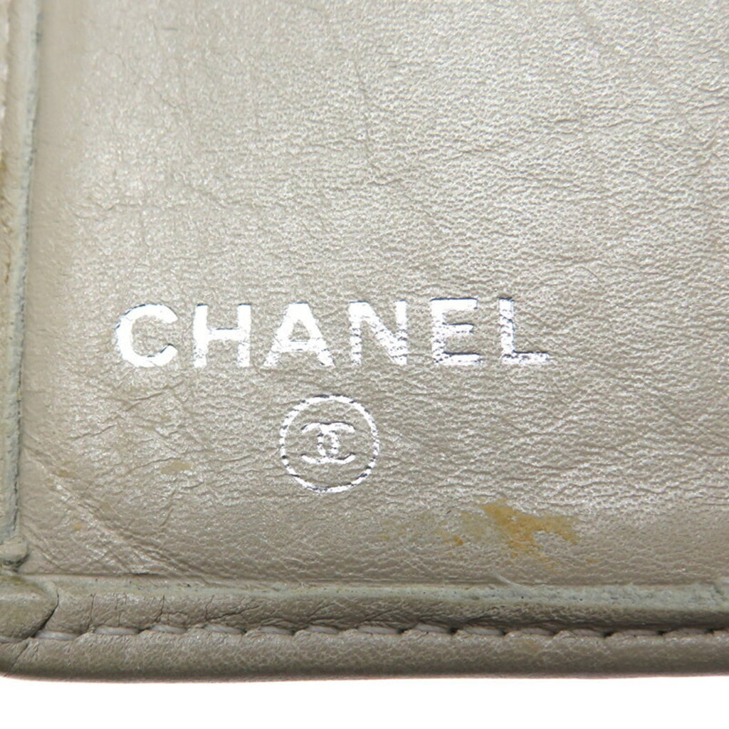 Chanel Gray Leather Wallet (Bi-Fold)