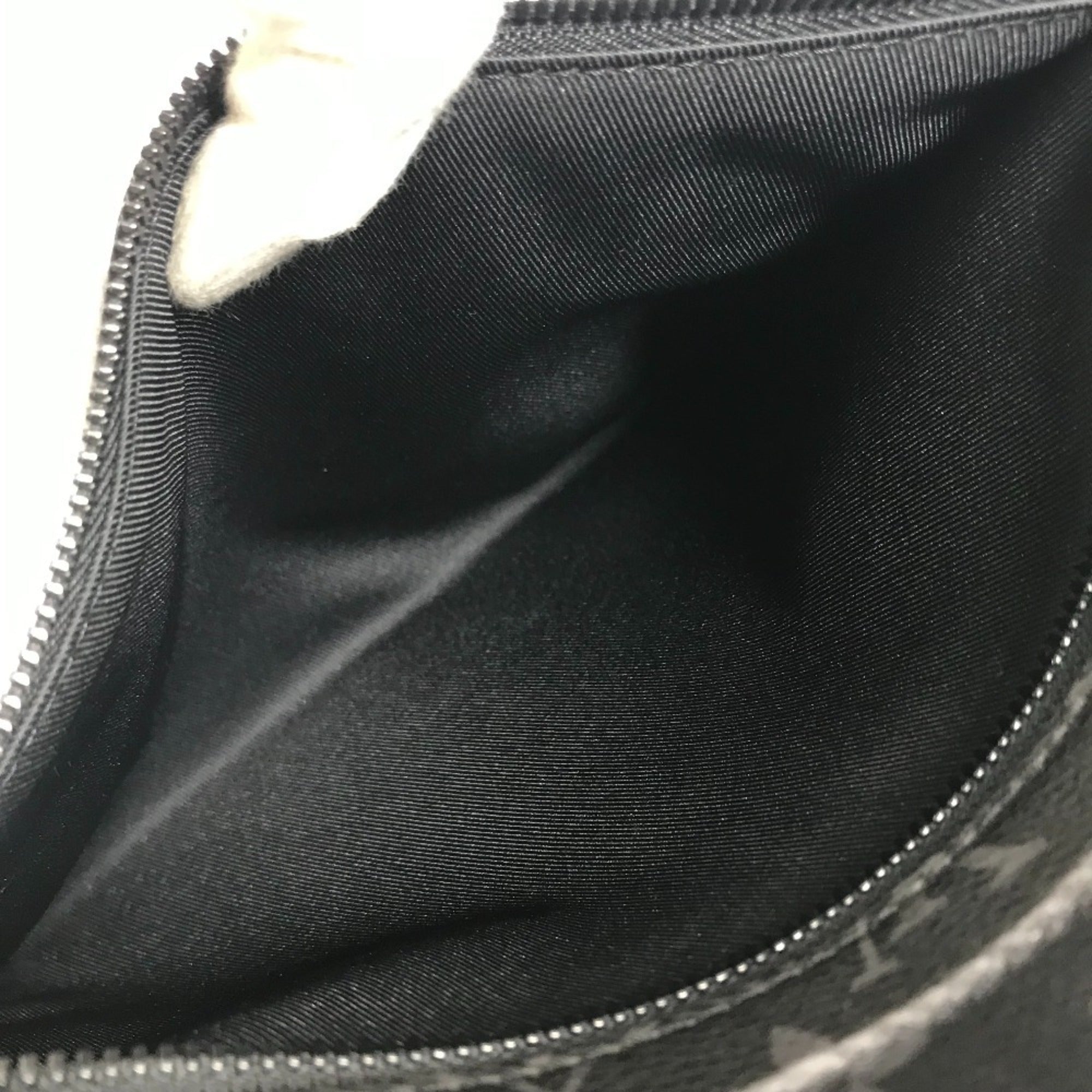 Louis Vuitton Black Vinyl Leather Clutch Bag Pochette Pouch