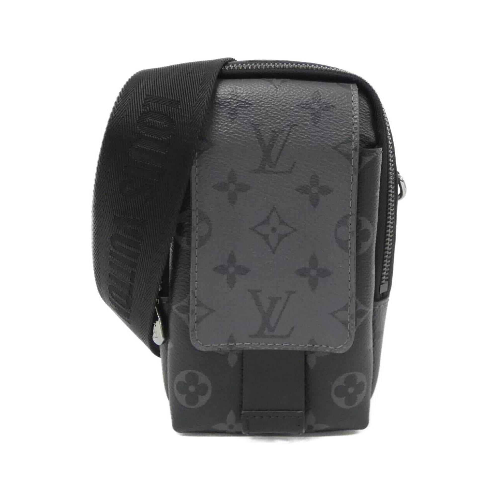 Louis Vuitton Black Coated Canvas Handbag Pouch Shoulder Bag