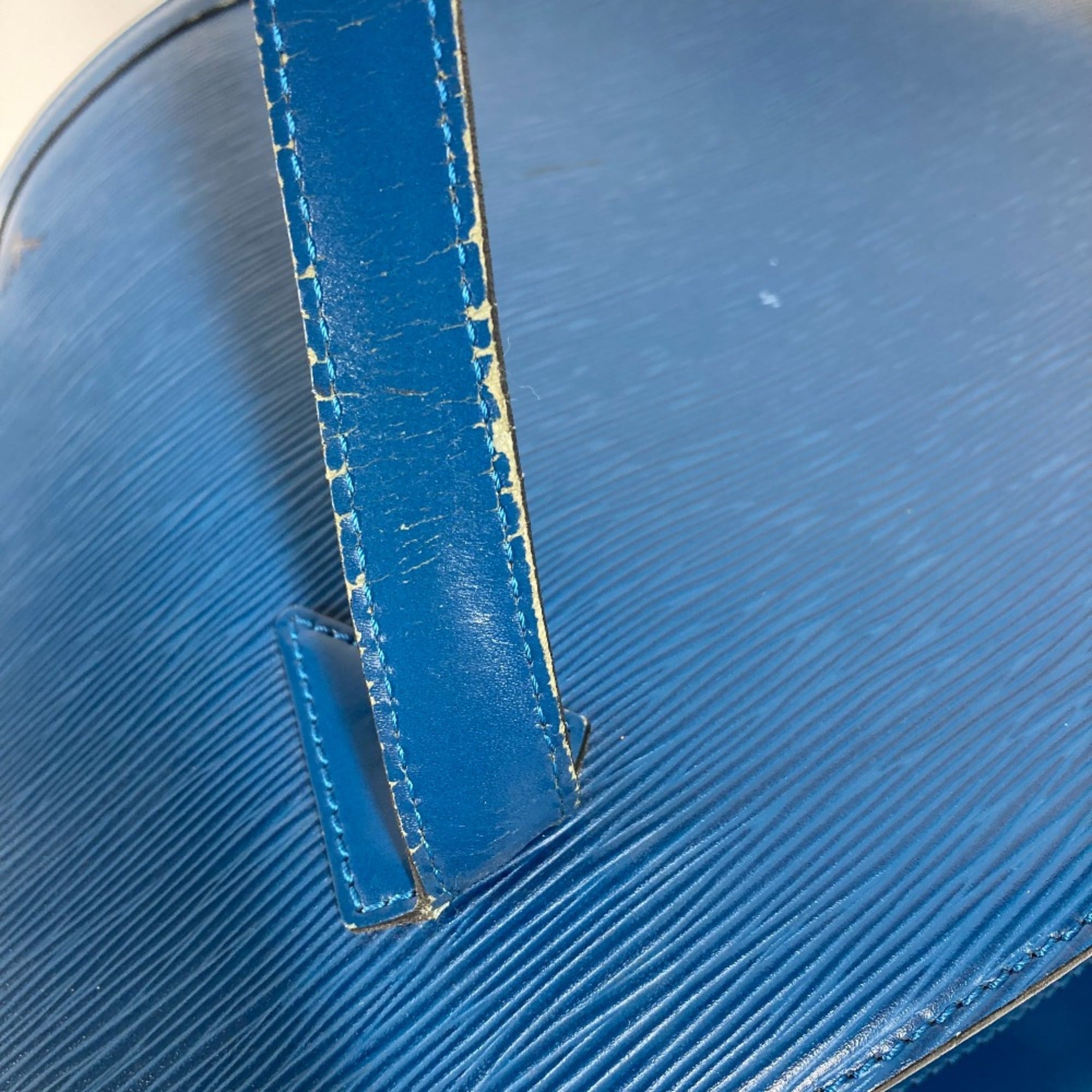 Louis Vuitton Blue Leather Tote Bag