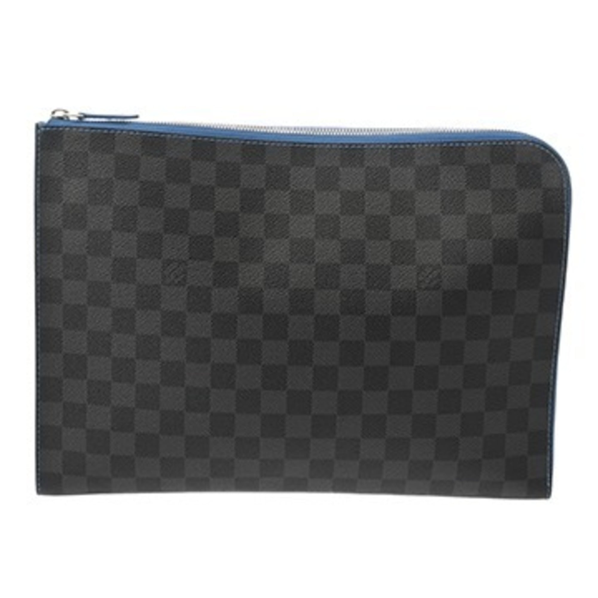 Louis Vuitton Black Gray Damier Canvas Clutch Bag Pochette