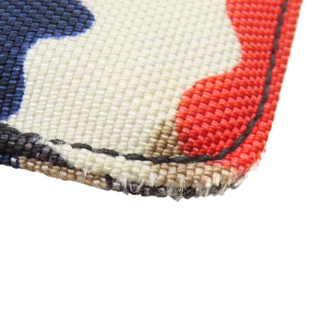 Prada Beige Navy Red Color Canvas Shoulder Bag