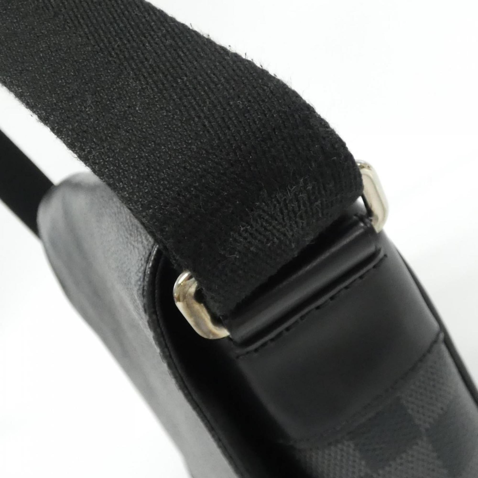 Louis Vuitton Dark Gray Graphite Coated Canvas Shoulder Bag
