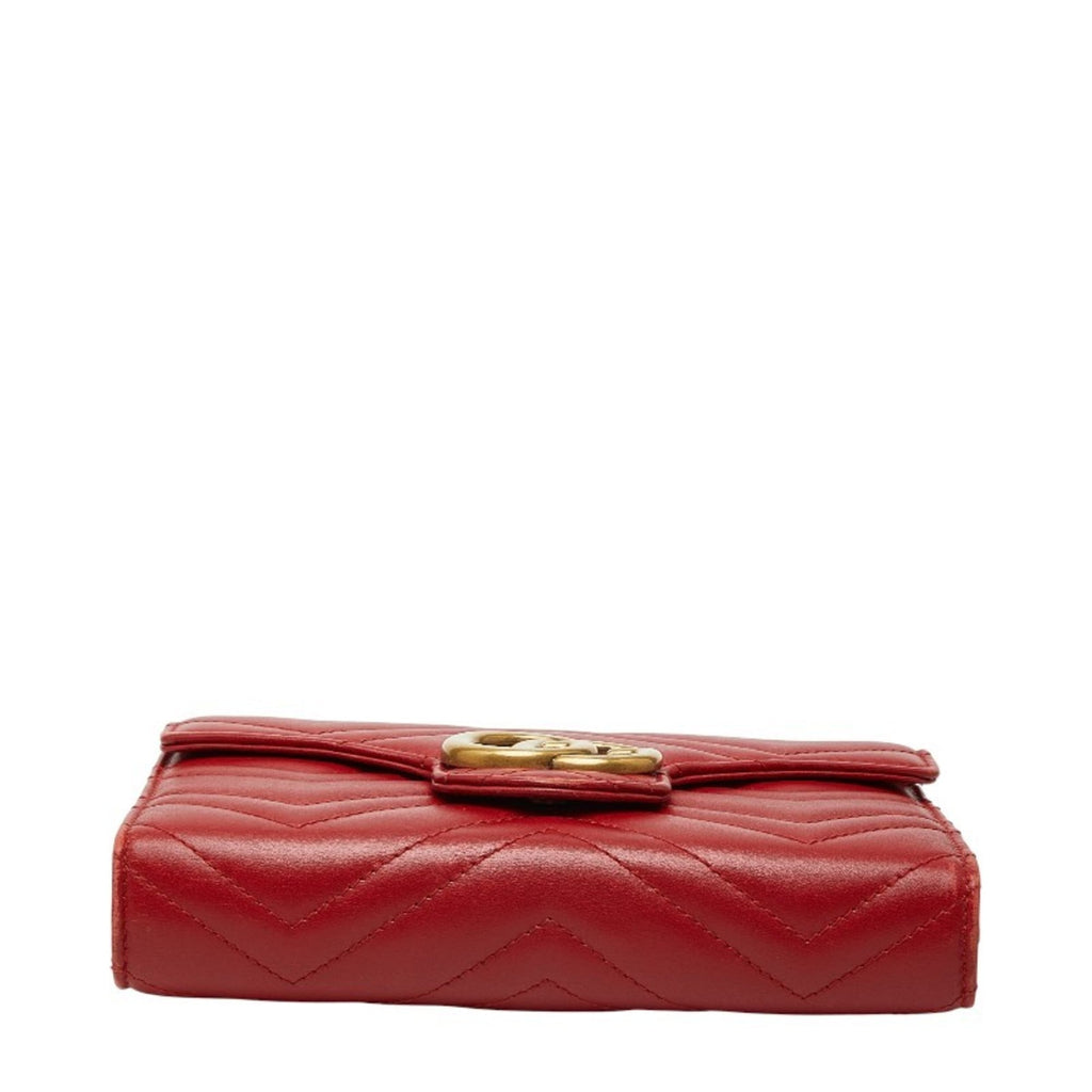 Gucci Red Color Leather Shoulder Bag (Pre-Owned)