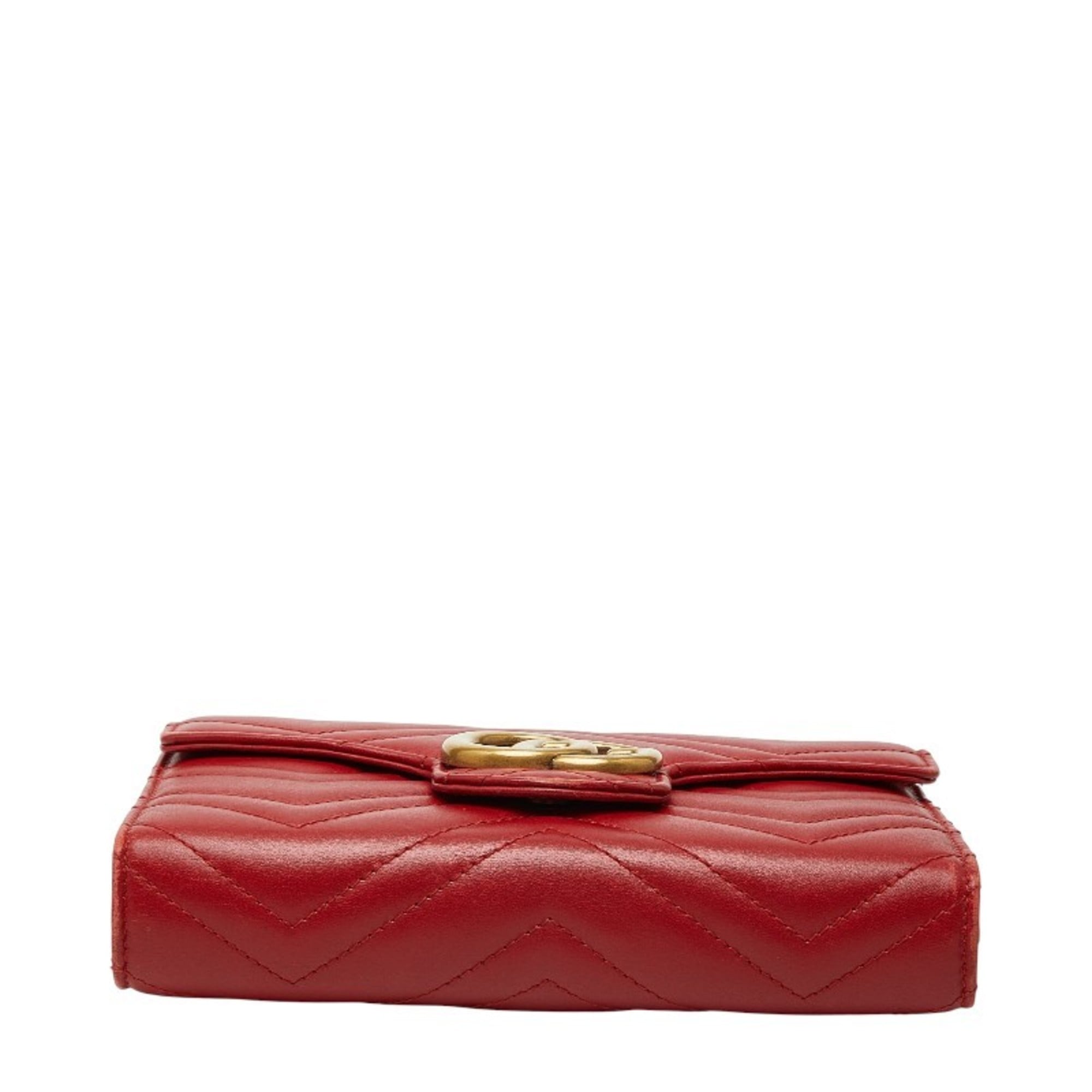 Gucci Red Color Leather Shoulder Bag (Pre-Owned)