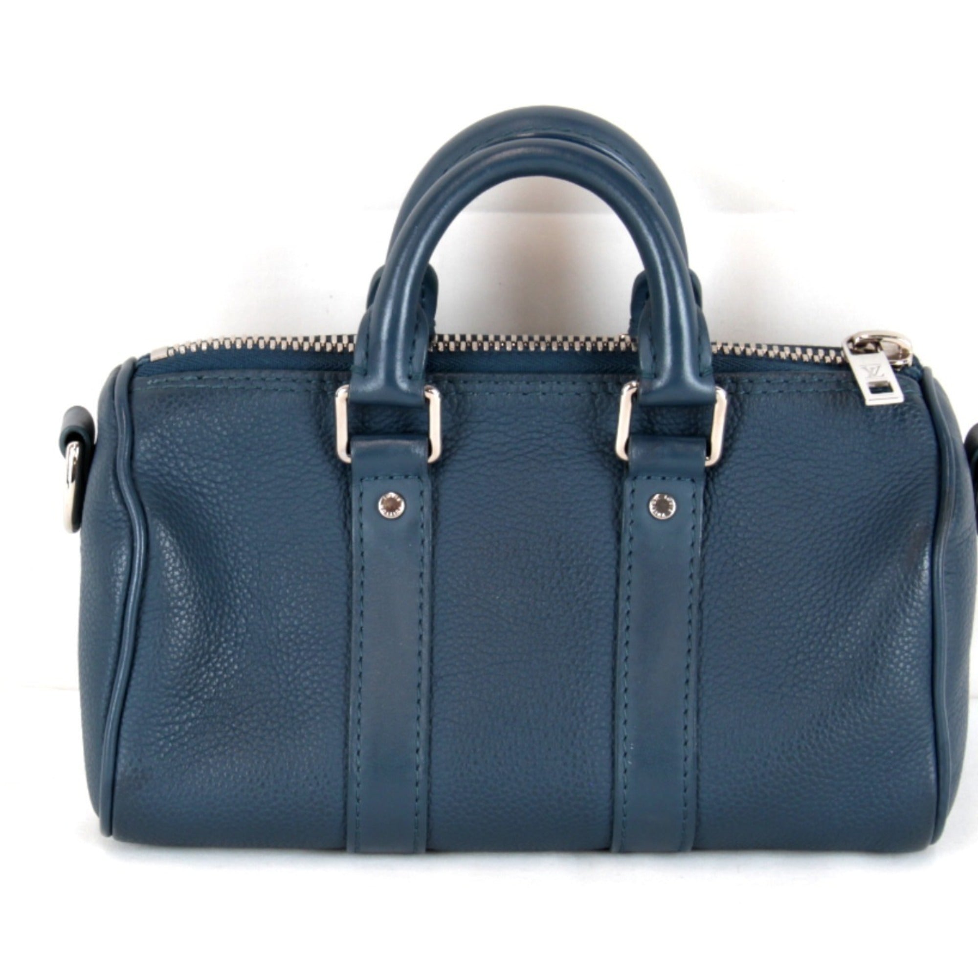 Louis Vuitton Blue Leather Handbag Shoulder Bag
