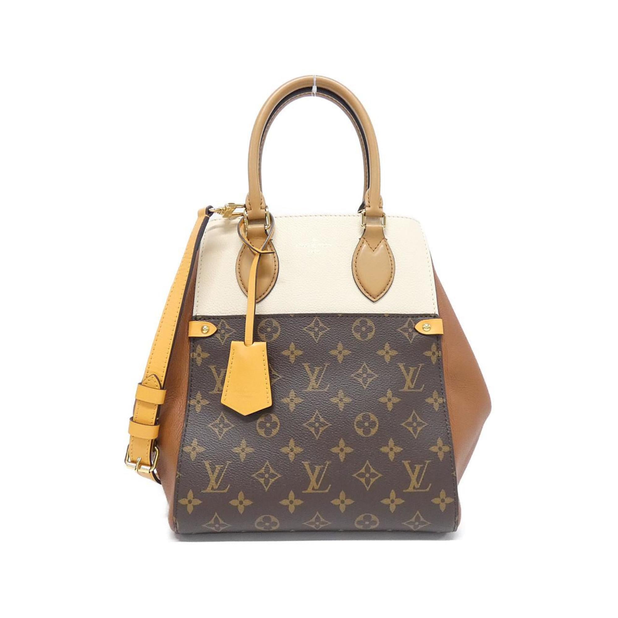 Louis Vuitton Camel Leather Coated Canvas Handbag