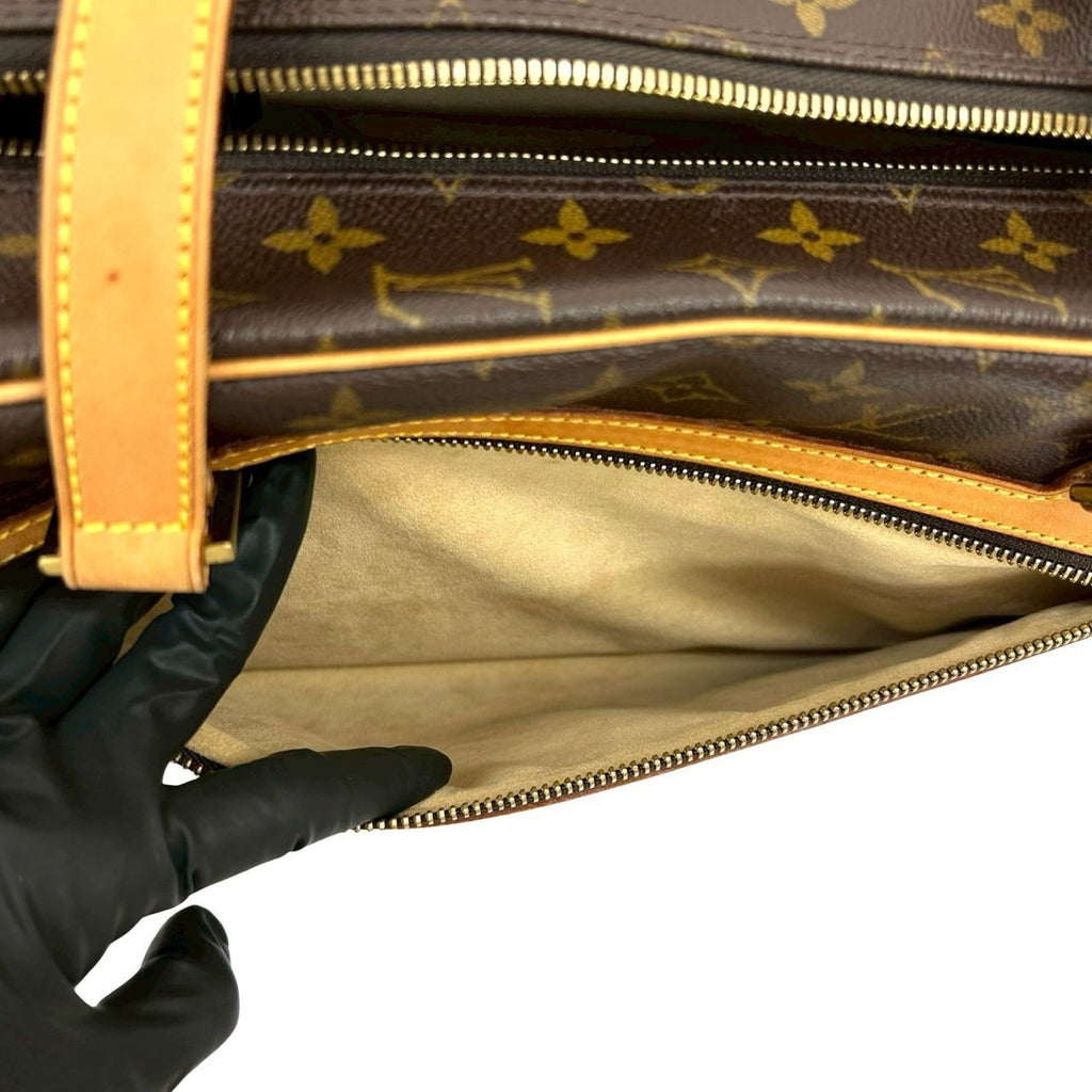 Louis Vuitton Brown Leather Pvc Shoulder Bag Tote Bag