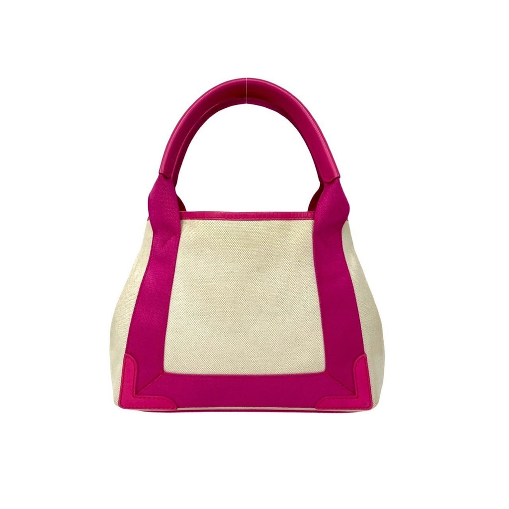 Balenciaga Ivory Pink Canvas Leather Handbag Pouch Shoulder