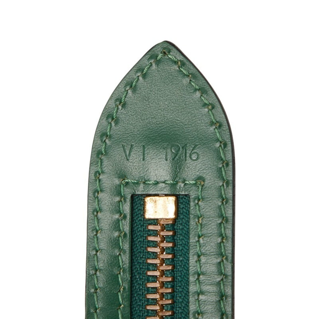 Louis Vuitton Borneo Green Leather Handbag