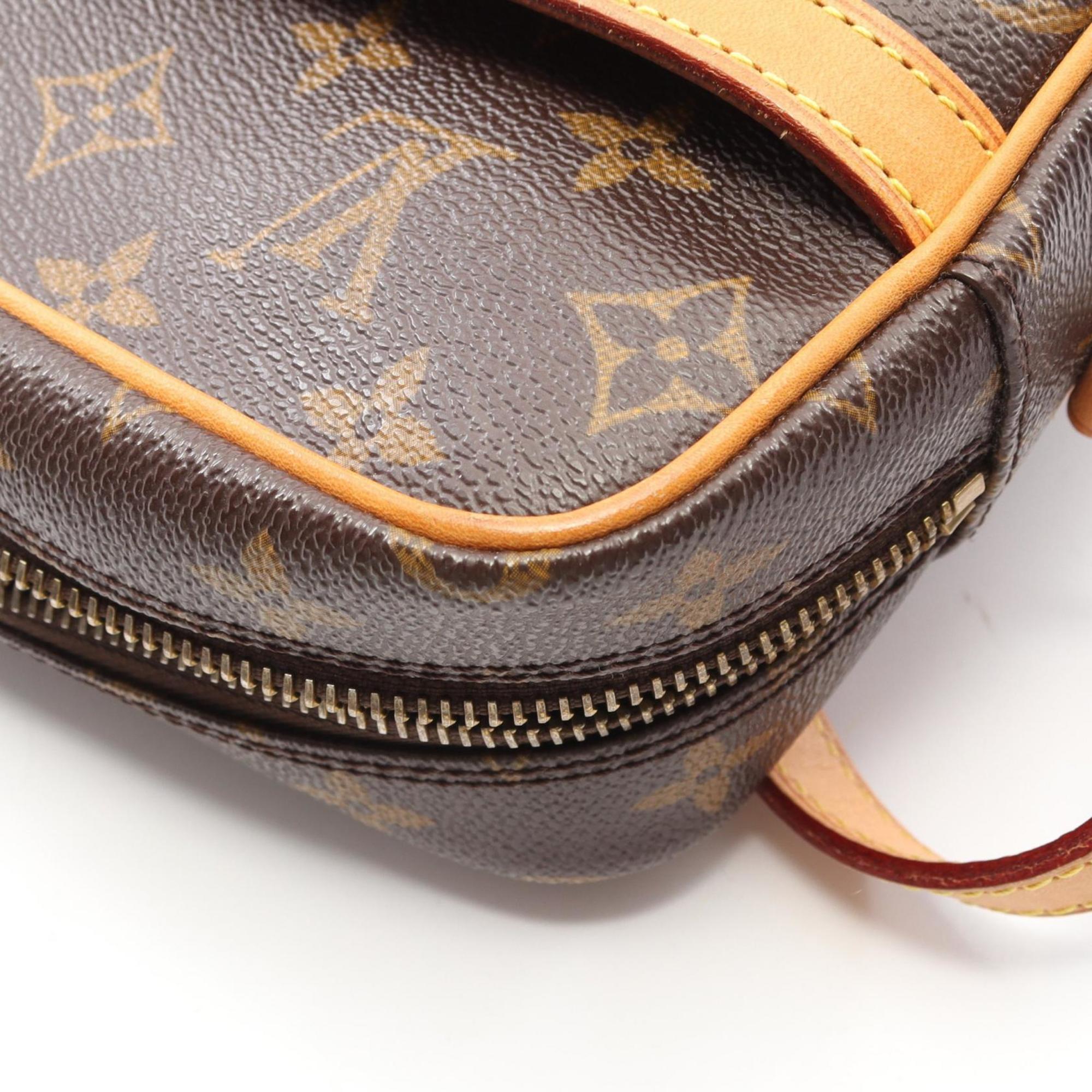 Louis Vuitton Monogram Brown Coated Canvas Leather Shoulder Bag
