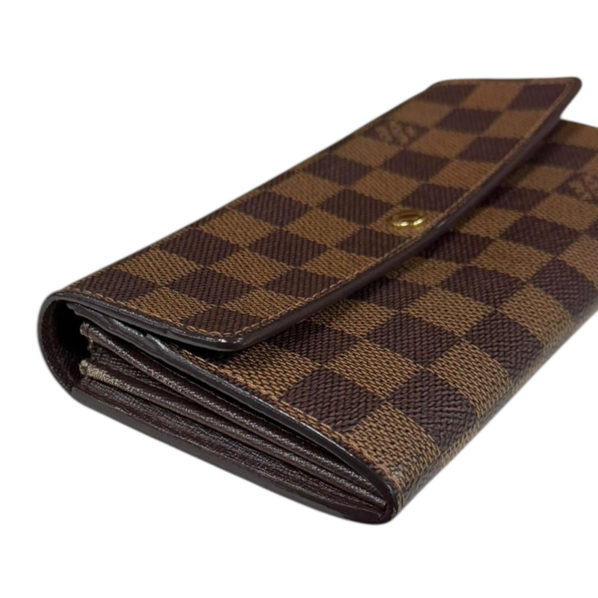 Louis Vuitton Brown Damier Canvas Long Wallet (Tri-Fold)