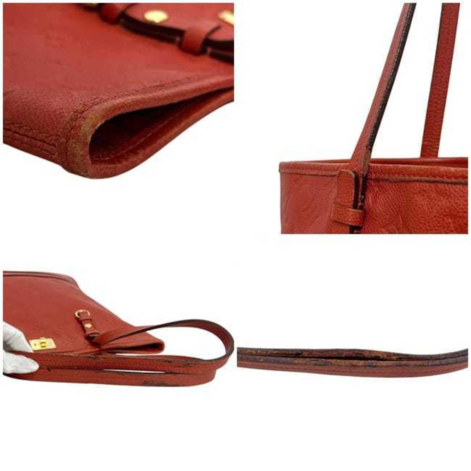 Louis Vuitton Monogram Empreinte Auriane Red Color Leather Tote Bag