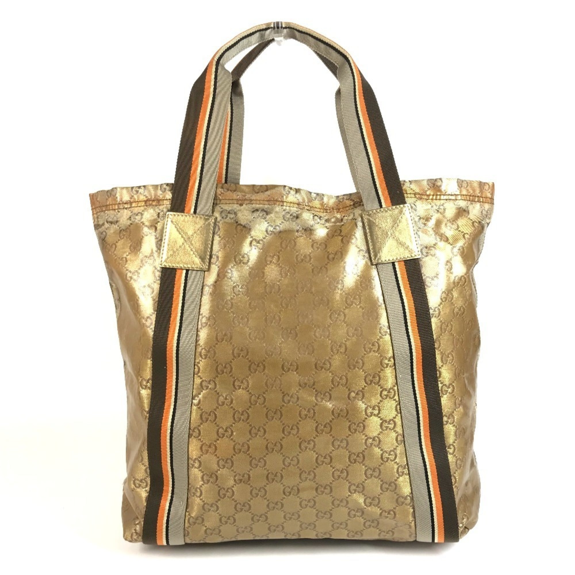 Gucci Gold Coated Canvas Shoulder Bag Tote Bag (Pre-Owned)