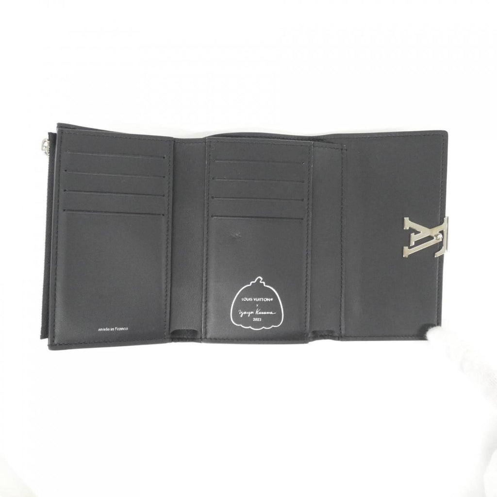 Louis Vuitton Black Leather Wallet (Tri-Fold)