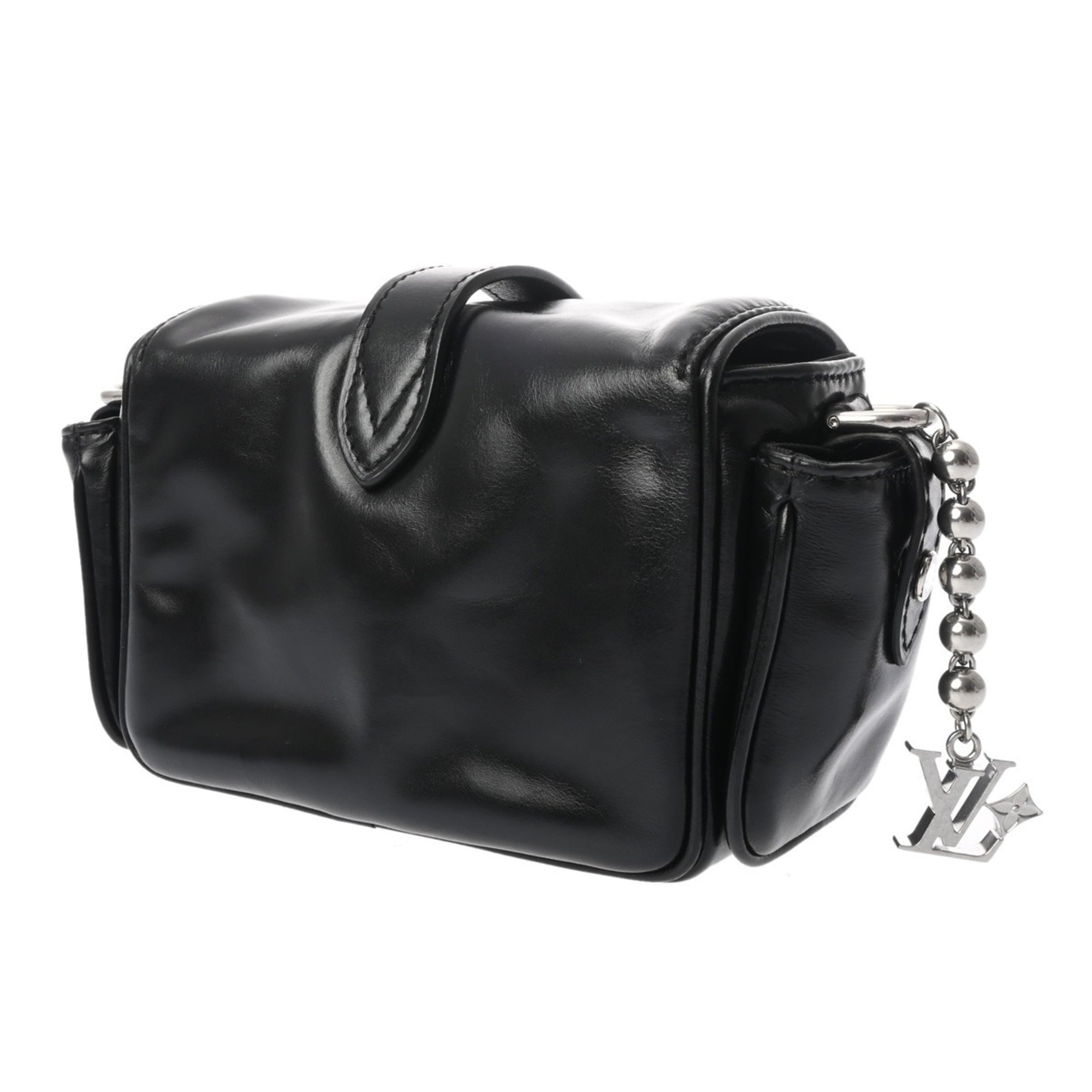 Louis Vuitton Black Leather Shoulder Bag