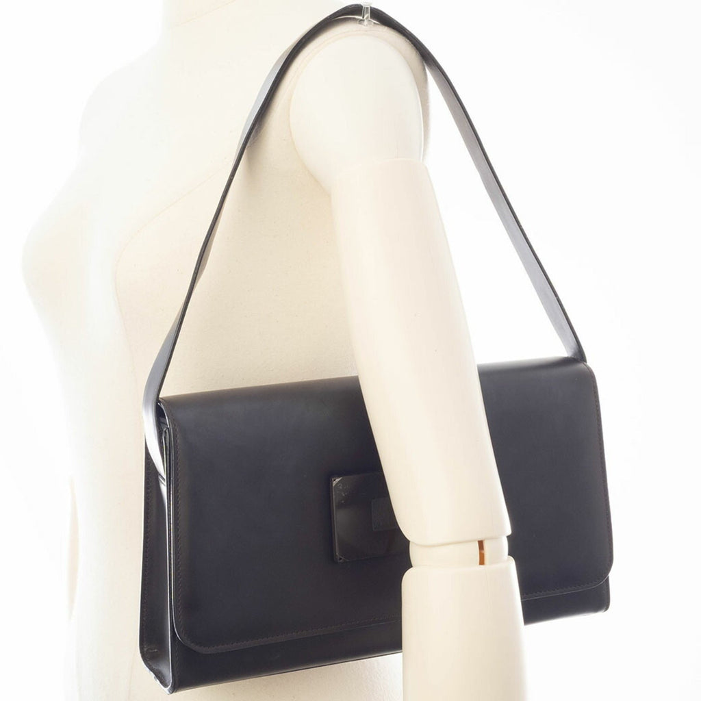 Gucci Dark Brown Leather Shoulder Bag (Pre-Owned)