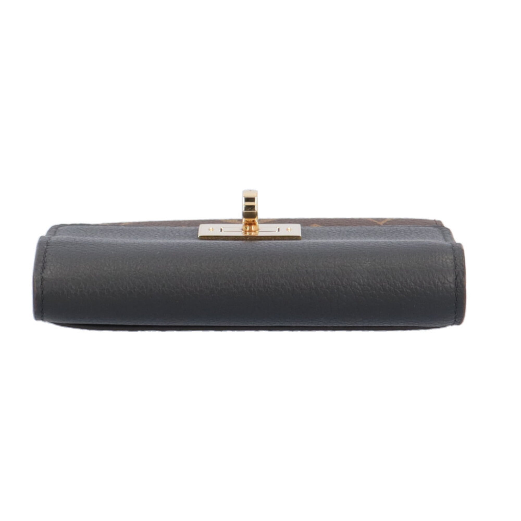 Louis Vuitton Black Brown Monogram Wallet (Tri-Fold)