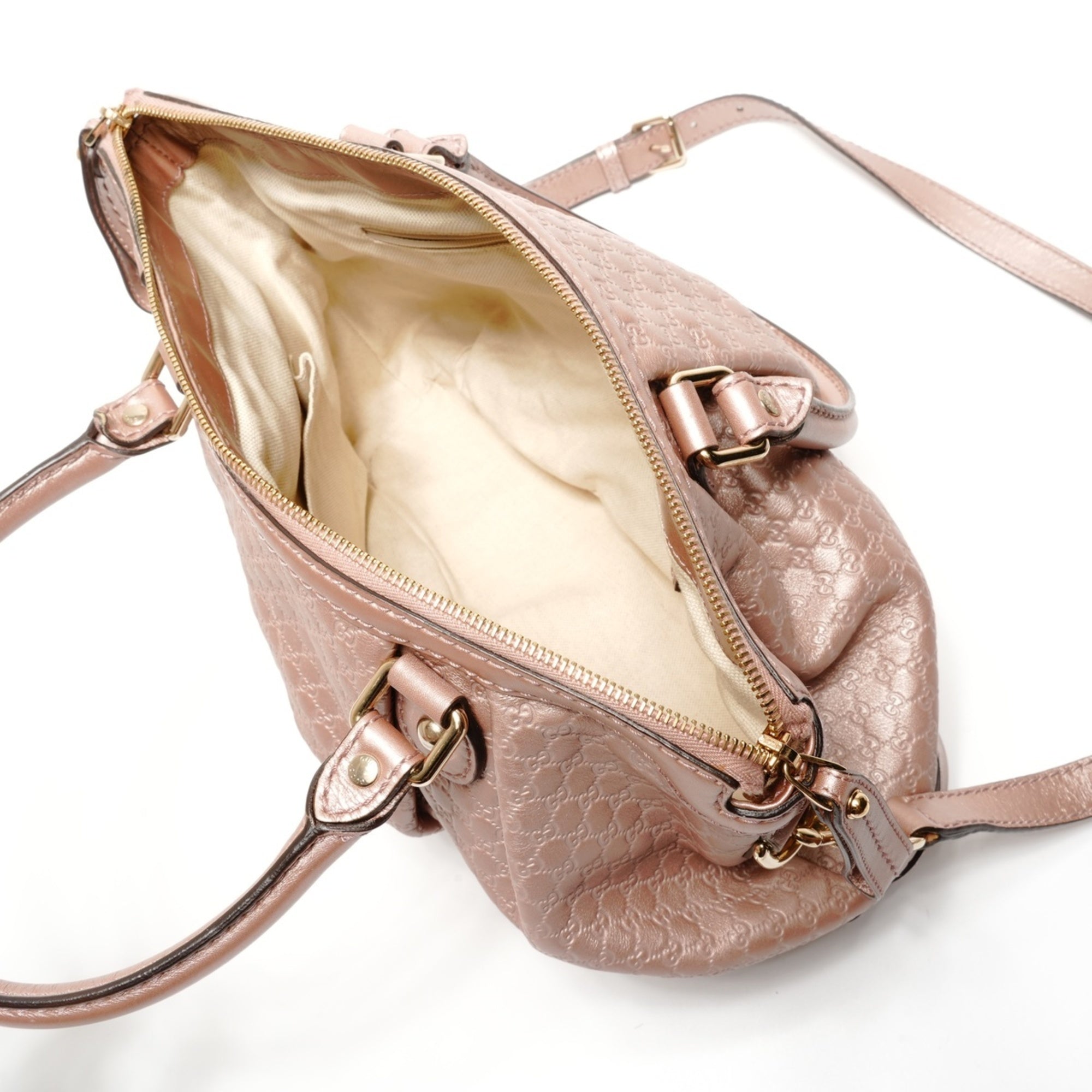 Gucci Sukey Pink Micro Gg Leather Shoulder Bag (Pre-Owned)