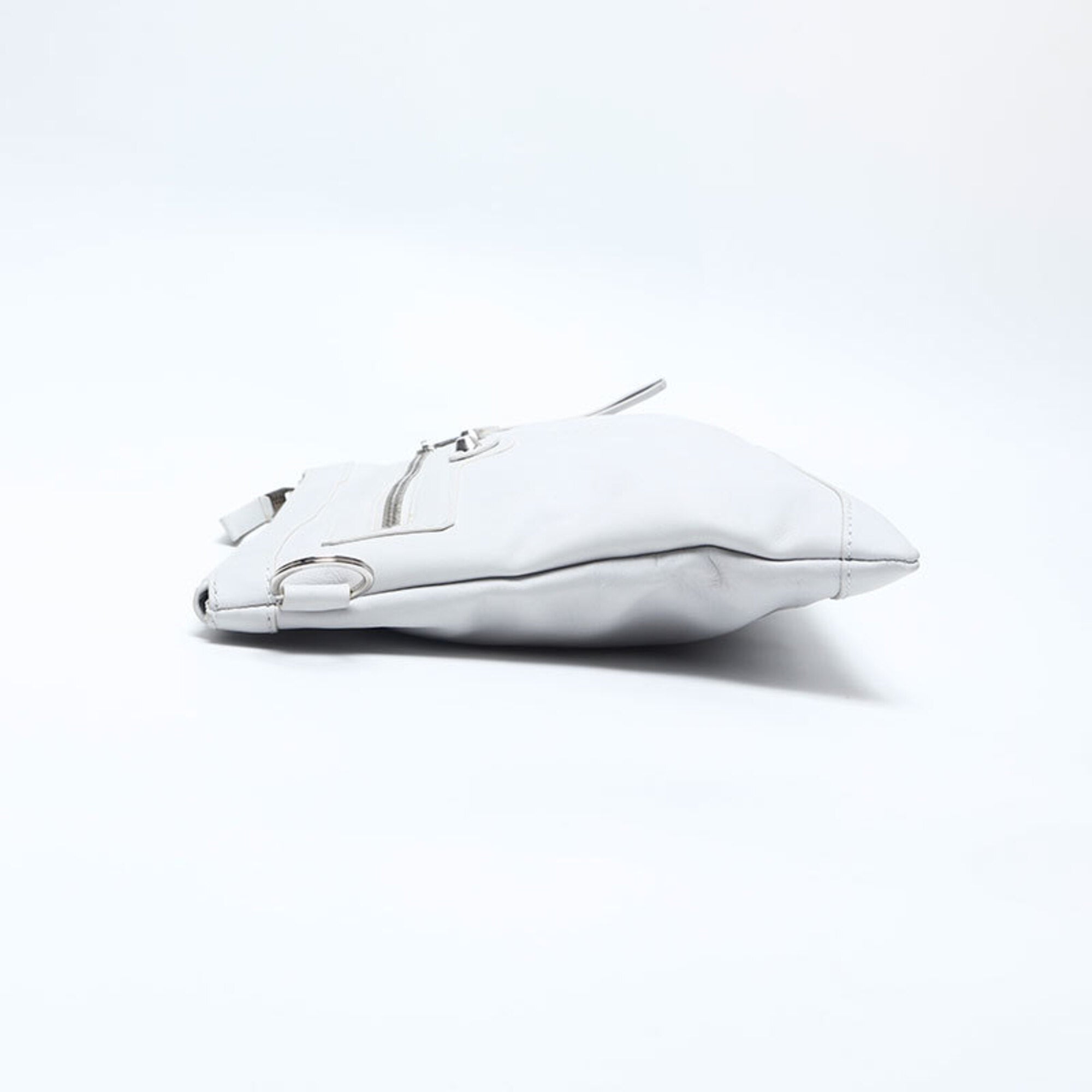Balenciaga White Leather Clutch