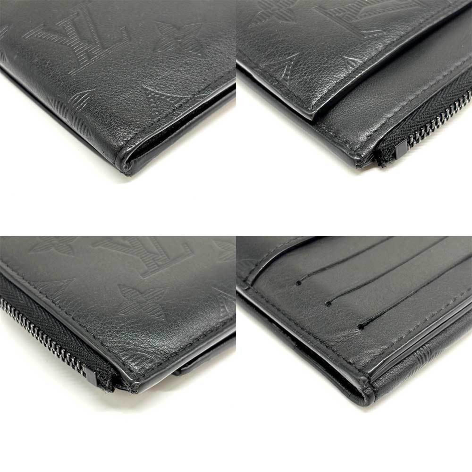Louis Vuitton Black Monogram Shadow Leather Coin Purse/Coin Case
