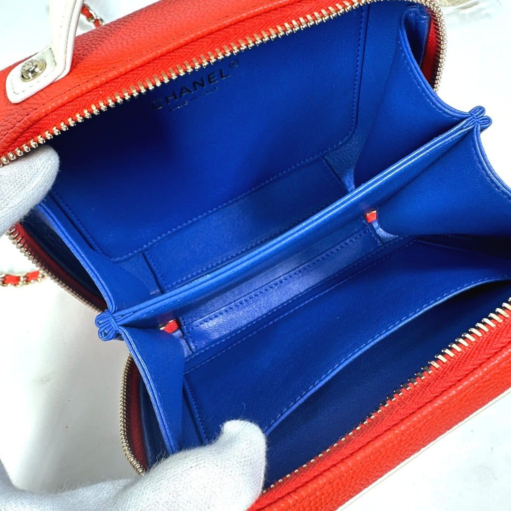 Chanel Red Leather Shoulder Bag