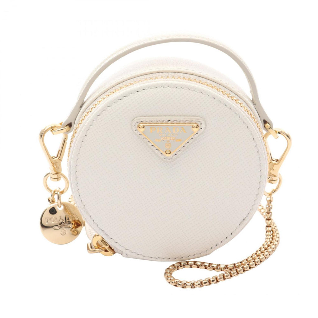 Prada Saffiano White Saffiano Triangle Pouch Shoulder Bag