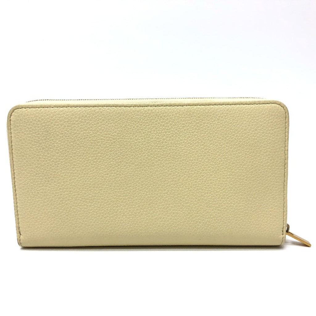 Celine Beige Leather Long Wallet (Bi-Fold)